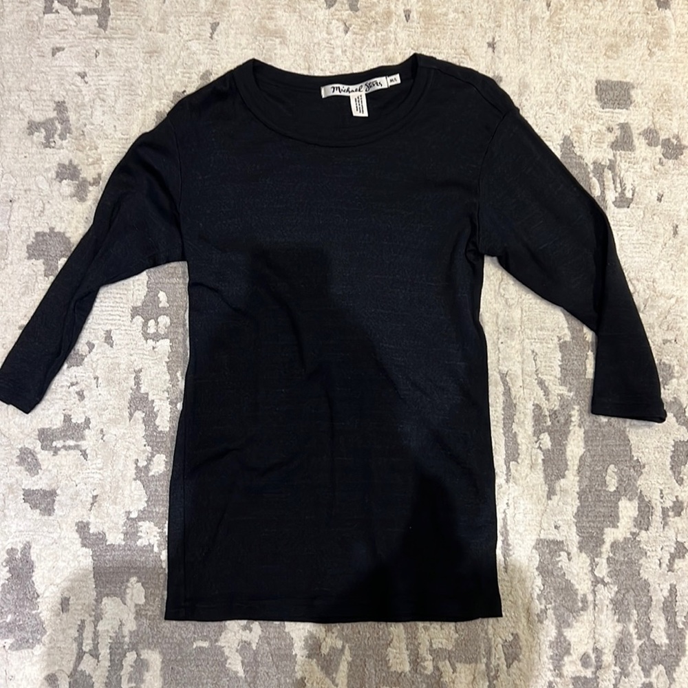Michael stars 3/4 sleeve black top